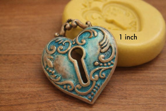 Silicone Heart Mold Key Hole Fondant Chocolate Clay Resin Wax Soap Polymer Clay Molds