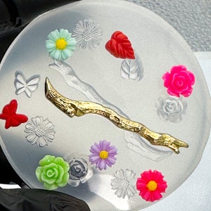 Small Rose Flower Branch Leaf Mold Silicone Resin UV Mold Wax Mold Flower Polymer Clay Fondant Chocolate Mold DIY Succulant Petal Mold