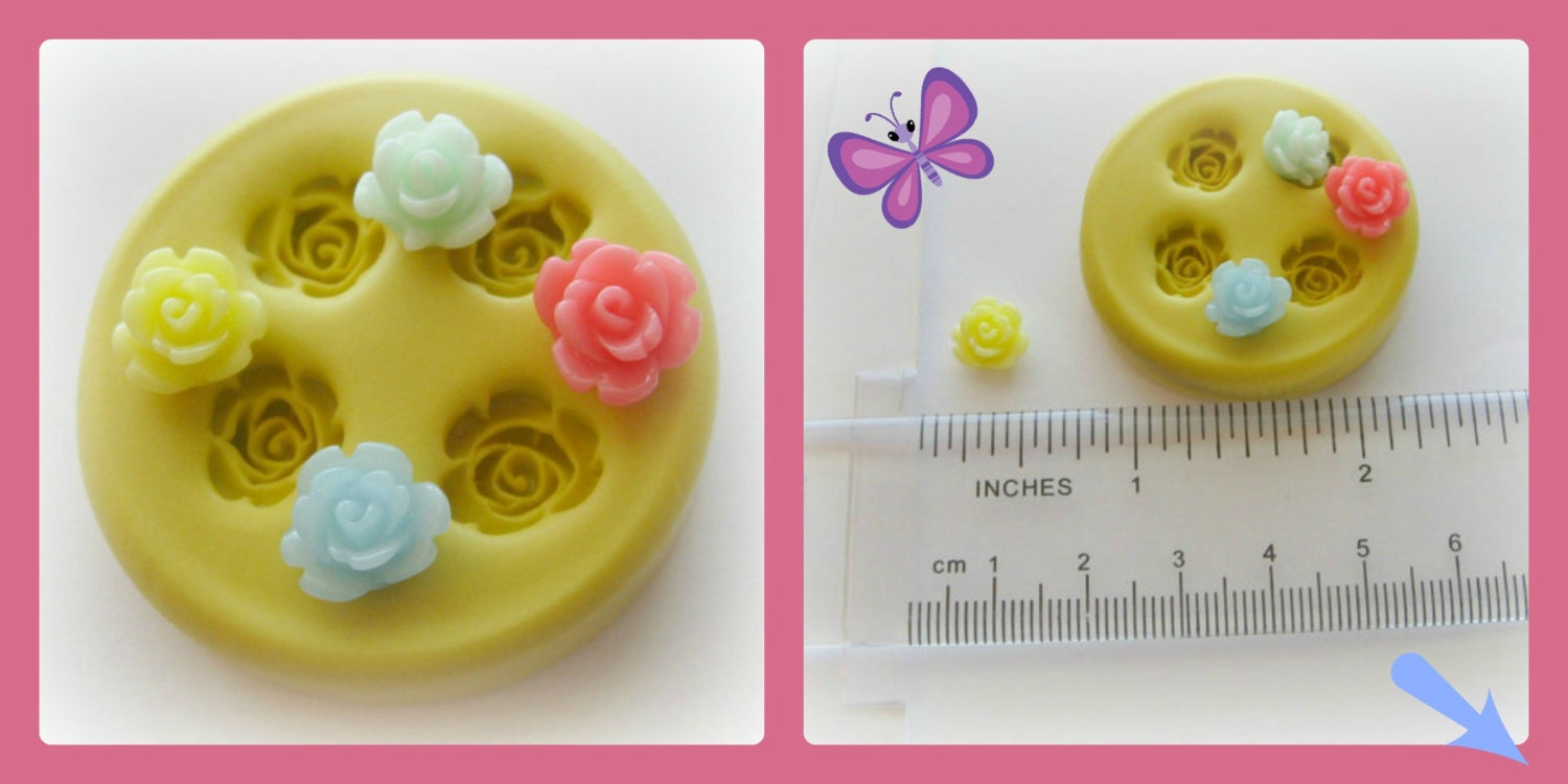 Rose Mold Silicone Small Flower Molds Rose Tiny Polymer Clay Etsy