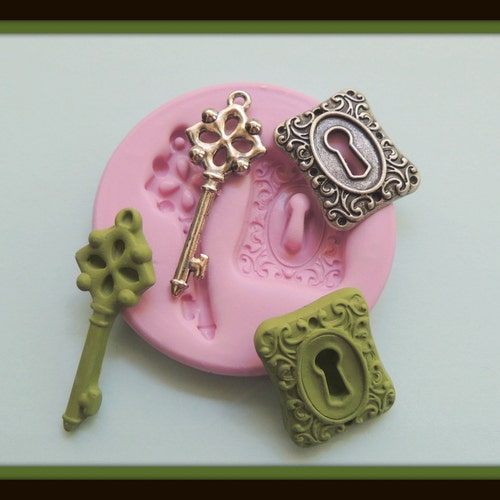 Lock Heart Mold Key Hole Pendant Mold Resin Clay Soap Wax Etsy