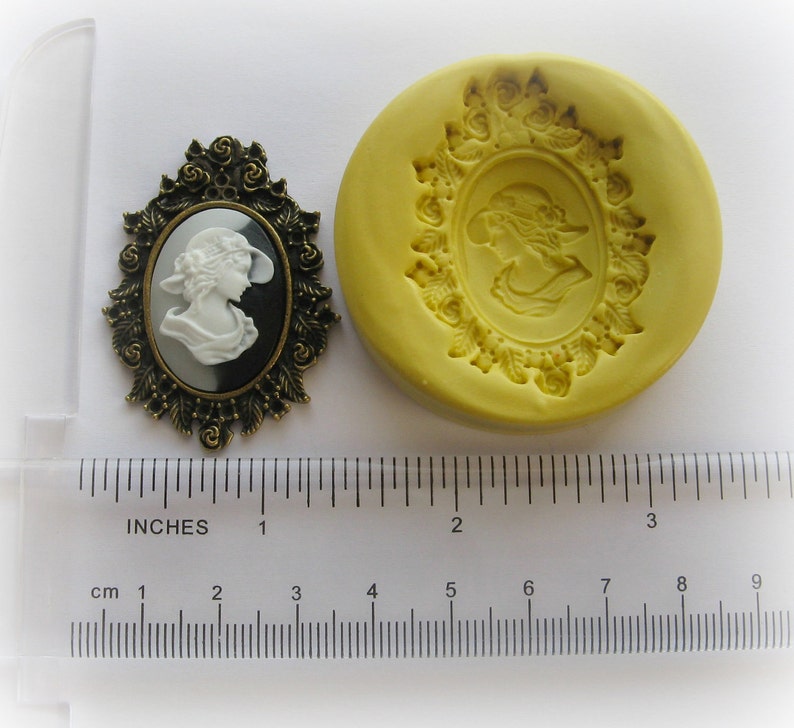Silicone Mold Skull Cameo Jewely Making Esin Polyme Clay