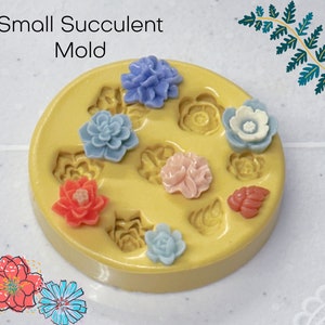 Tiny Succulent Mold Cabochon Polymer Clay Resin Molds DIY Earrings Mold Small Succulent