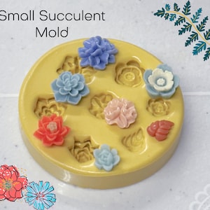 Tiny Succulent Mold Cabochon Polymer Clay Resin Molds DIY Earrings Mold Small Succulent