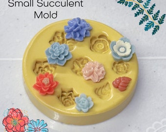 Tiny Succulent Mold Cabochon Polymer Clay Resin Molds DIY Earrings Mold Small Succulent
