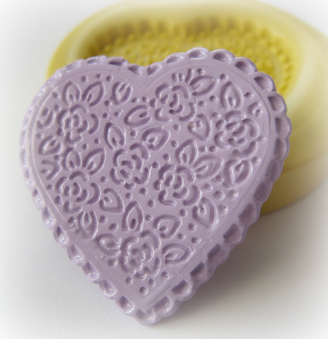 Flower Heart Mold Silicone Soap Clay Resin Mould Etsy