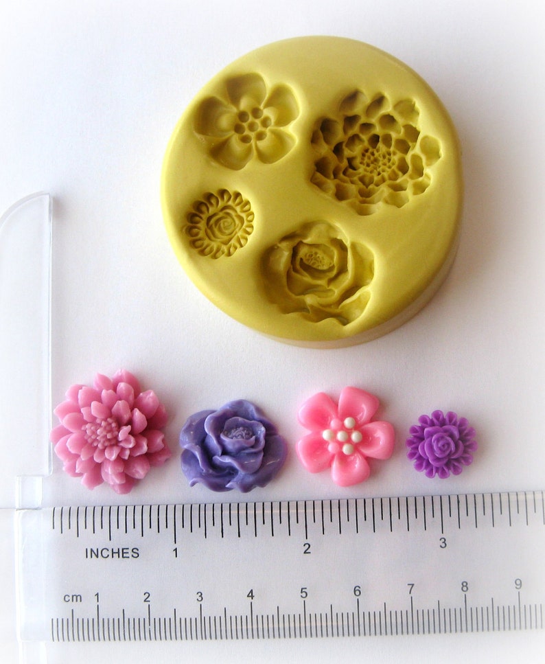 Flower Flexible Mold Clay Flower Resin Utee Soap Molds Etsy