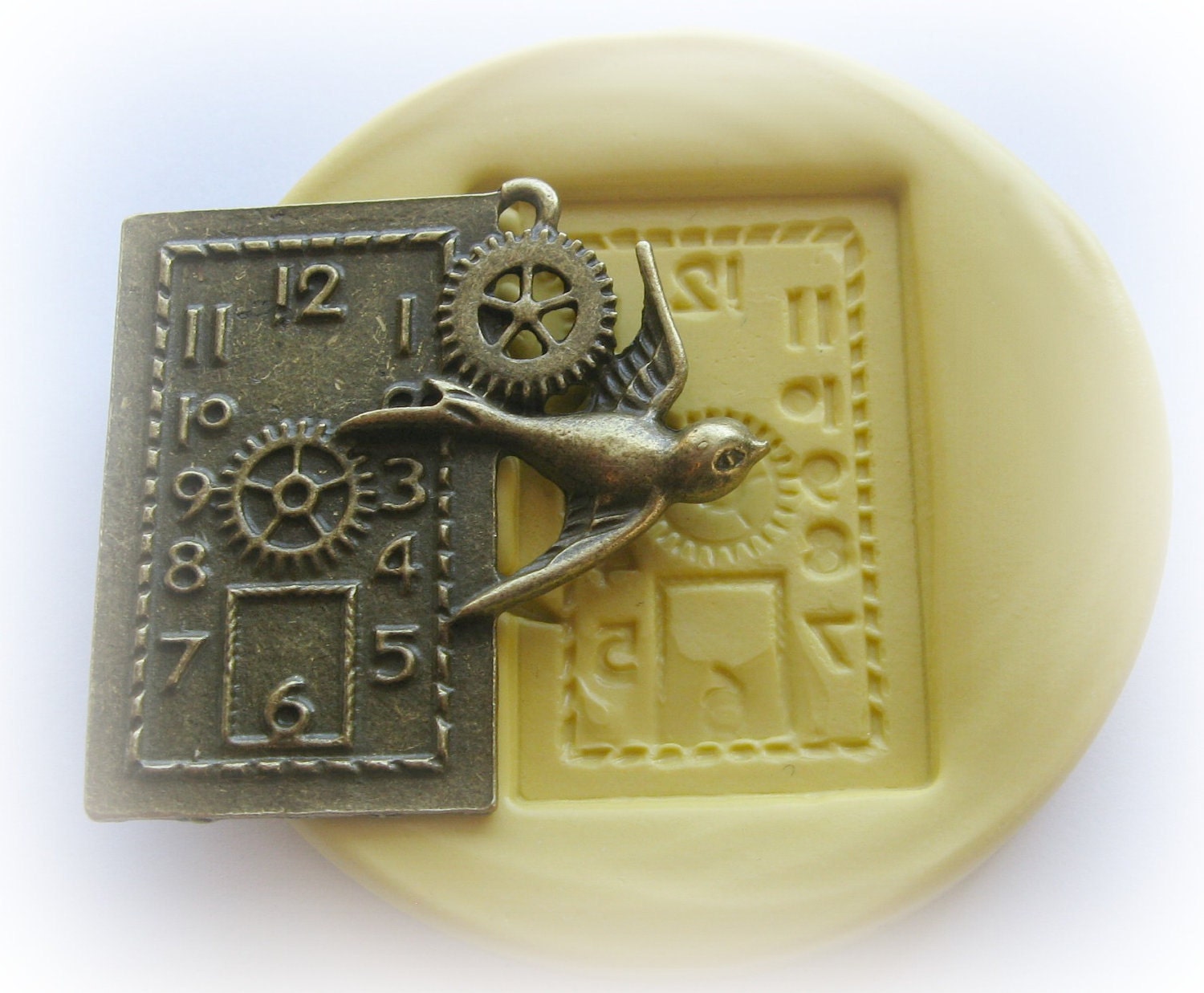 Gears Clock Bird Steampunk Mold Gothic Jewelry DIY Resin Clay Etsy