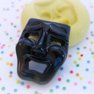 Small 1" Tragedy Mask Mold DIY Flatback Polymer Clay Resin Fondant Silicone Molds Chocolate Glass