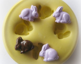 Small Easter Bunny Teeny Tiny Rabbit Mold Polymer Clay Cabochon Mold Resin Clay Mould