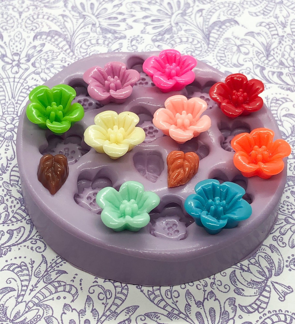 Small Flower Molds Silicone Tiny Blossom Mold 14mm Flower Etsy