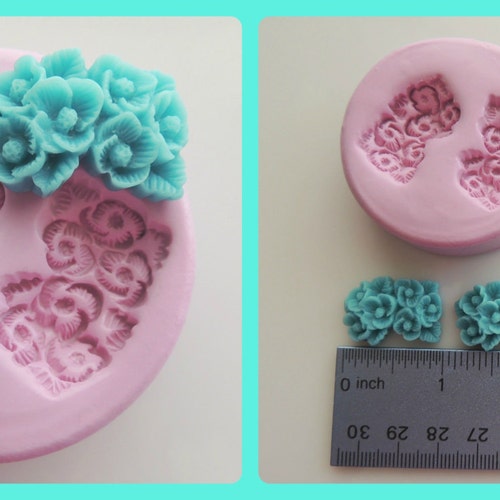 Daisy Cluster Flower Mold Mould Clay Resin Cabochon DIY Etsy