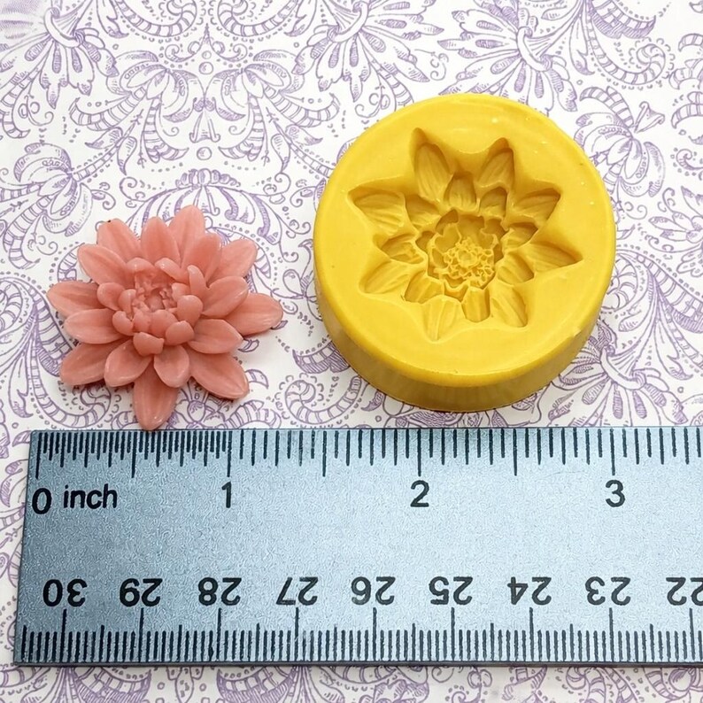 Lilly Mold Silicone Flower 1.25" Molds Fondant Chocolate Soap Resin Clay Molds Cabochon Molds image 3