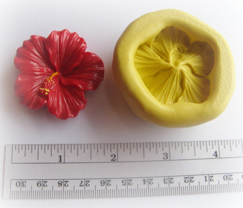 Hibiscus Mold Silicone Flower Moulds Fondant Flower Mold Polymer Clay Flower Resin Cabochon Flower Mold I Checked Size