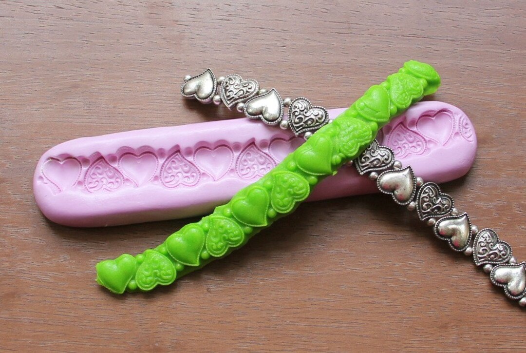 Cake Border Mold Heart Fondant Border Mold Cupcake Cake Baking Etsy