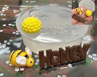 Bee Mold Honey Flower Silicone Molds Handmade Fondant Clay Resin Wax Soap Chocolate