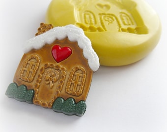 Fondant Gingerbread House Mold Candy Melts DIY Crafts Magnet Brooch Christmas Candy House