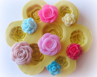 Flower Mold Rose Polymer Clay Flowers Cabochon Mold Resin Clay Mould