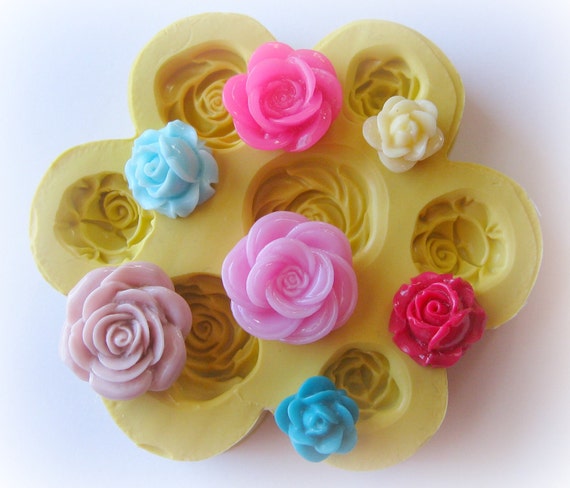 Flower Mold Rose Polymer Clay Flowers Cabochon Mold Resin Clay Mould 