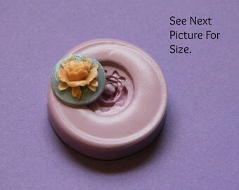 Fondant Mold Flower 18mm  Round Flower Cameo Cabochon Resin Polymer Clay Gum Paste Mould