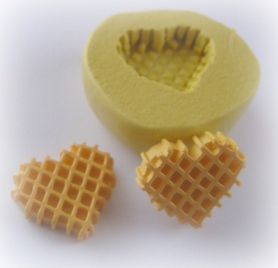 Waffle Mold 1 Inch X 7/8 Inch Resin Clay Fondant Wax Soap
