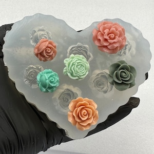 Silicone Rose Mold Roses Flower Cabochon Resin Clay Soap Wax Fondant Chocolate Molds