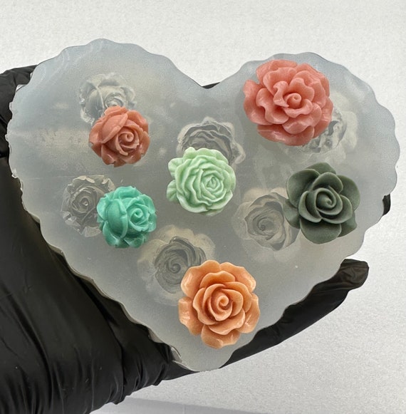 Silicone Rose Mold Roses Flower Cabochon Resin Clay Soap Wax Fondant Chocolate Molds