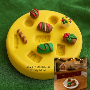 Miniature Candy Mold Dollhouse Tiny Food Charm Molds Clay Resin Molds Christmas Candy Mold Polymer Clay Nail Art