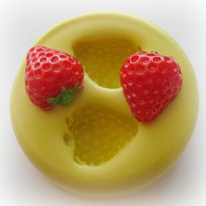 Strawberry Silicone 1/2" Mold Polymer Clay Fondant Doll Food Resin Wax Tiny Strawberry Berry Molds