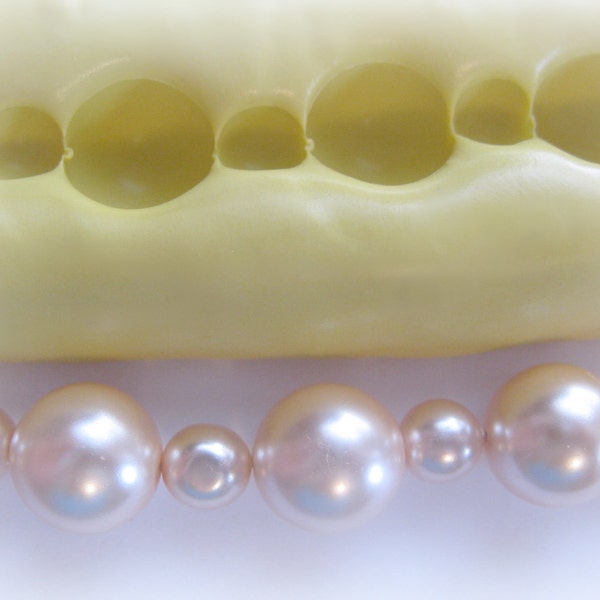 Pearl Border Mold String Pearl Mold 14mm and 8mm Candy Clay Resin Fondant Gumpaste Mold