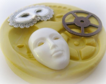 Silicone Mask Mold Mardi Gra Mold Gear Steam Punk Mold Deco Carnival Jewelry DIY Silicone Mold