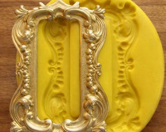 Rectangle Frame Molds Scroll Small Victorian Fancy Setting Mold Resin Clay Mould