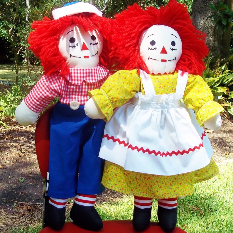 raggedy ann and raggedy andy doll measuring 20 inches image 3