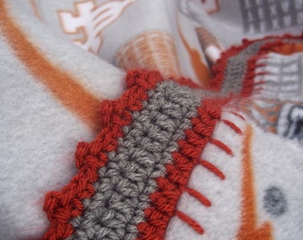 University of Texas Fleece Baby Blanket with Crochet Trim