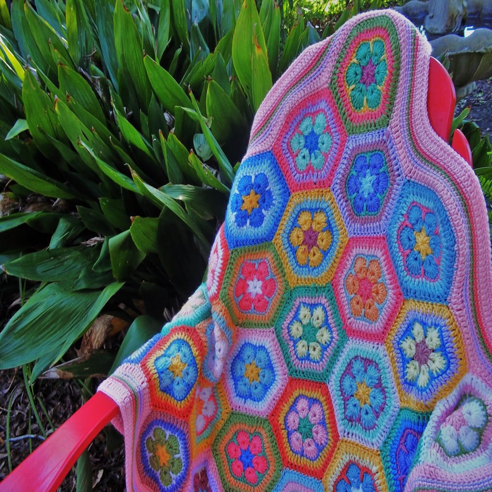 Baby blanket crocheted in African Flower pattern measuring 29 | Etsy