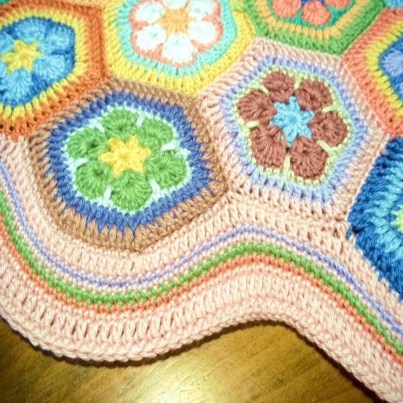 Baby blanket crocheted in African Flower pattern measuring 29 Etsy