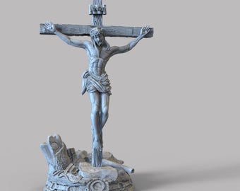 Christus am Kreuz 3D-Druck Modell: Kruzifix Jesus Figur (Digitaler Download STL-Datei)