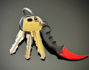 CS2 Karambit Style Keychain Charm STL – Gaming Knife 3D Print Model