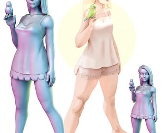3D Printable Female Figurines: Kristina, Darya, Safina (STL Bundle for Resin Printing)