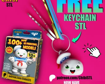 Chibi Ghost Marshmallow Keychain STL: 3D Printable Charm (Digital File