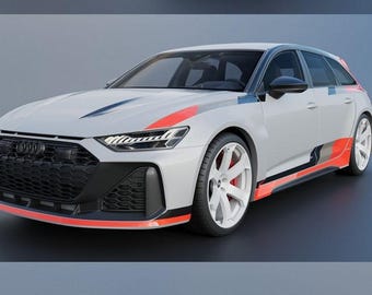 Audi RS6 Avant GT 2025 STL File: Hypercar 3D Print Model (Digital Download)
