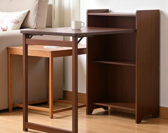 Solid wood folding desk student household computer desk bedroom small apartment bedside study small table simple desk