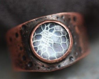 RING She's Complicated - Copper and Lace  - Statement Ring - Made to Order