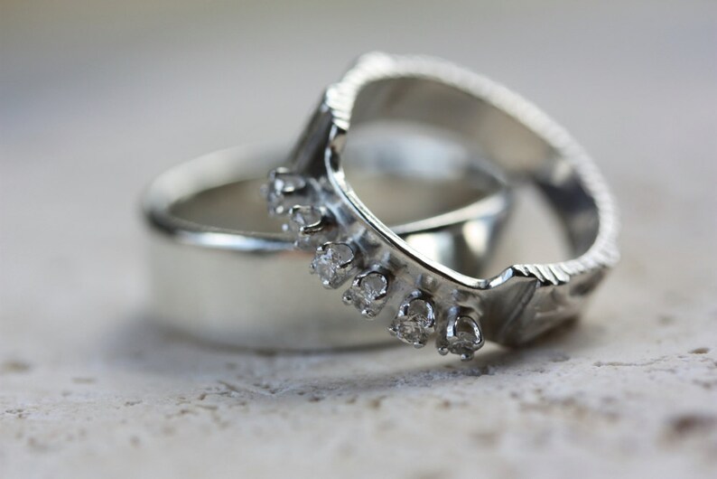 Custom Wedding Rings Made to Order Silver or Gold and Diamonds - Etsy