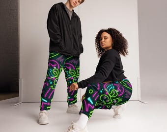 Neon Color Blocking Unisex Track Pants / Festival Neon Pants - Etsy