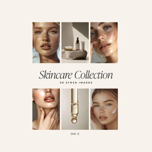 Skincare Stock Images | Beauty Collection | Aesthetic Stock Images for Branding, Social Media | Instant Digital Download | AI-Generated