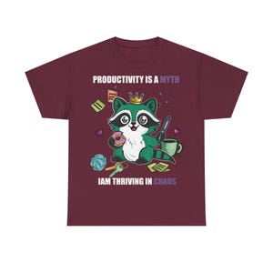 ADHD Oversized Raccoon T-Shirt – Funny Neurodivergent Tee – Unisex Organic Cotton Gremlincore Shirt – TDAH Graphic Streetwear image 4