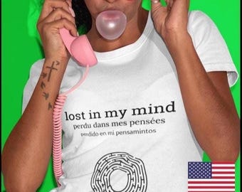 Lost in My Mind Unisex Tee - ADHD Mindfulness Shirt, Mental Health Awareness Apparel, Inspirational Gift, Casual Everyday Wear, Unisex
