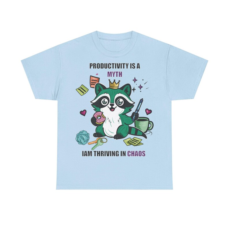 ADHD Oversized Raccoon T-Shirt – Funny Neurodivergent Tee – Unisex Organic Cotton Gremlincore Shirt – TDAH Graphic Streetwear image 6
