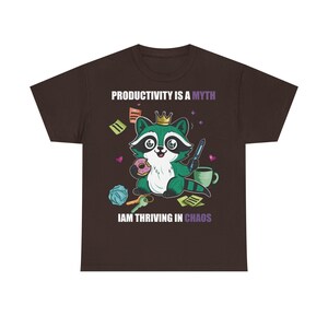 ADHD Oversized Raccoon T-Shirt – Funny Neurodivergent Tee – Unisex Organic Cotton Gremlincore Shirt – TDAH Graphic Streetwear image 5