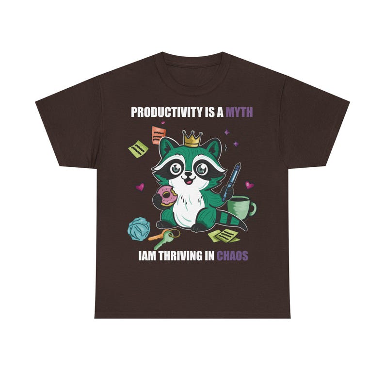 ADHD Oversized Raccoon T-Shirt – Funny Neurodivergent Tee – Unisex Organic Cotton Gremlincore Shirt – TDAH Graphic Streetwear image 5